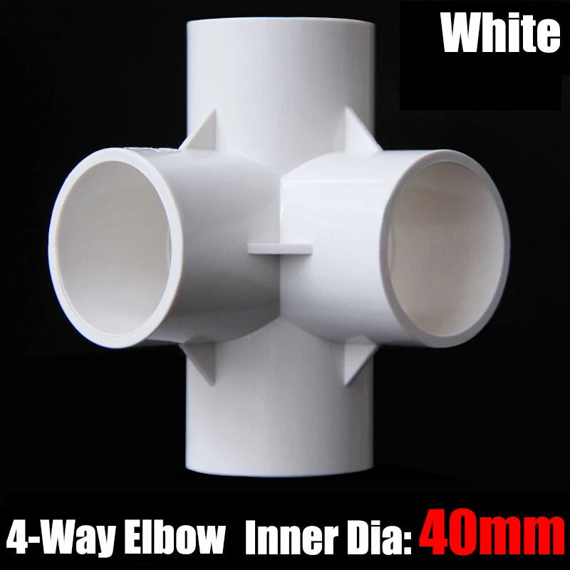 PVC 3 4 5 6-Way Elbow Connector Direct Pipe Fittings 20-110mm White Blue Grey