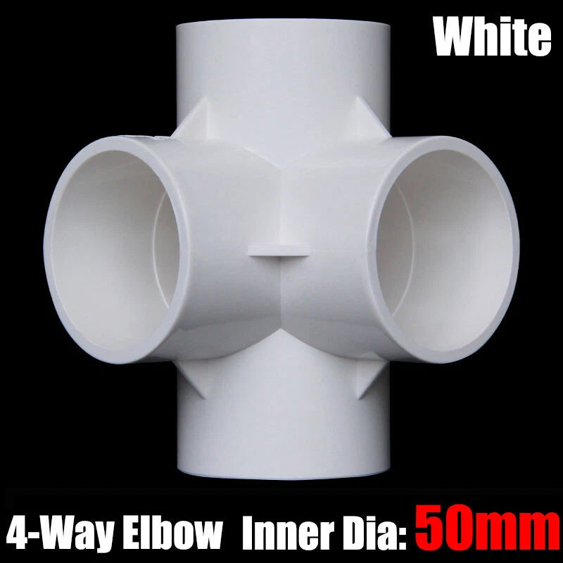 PVC 3 4 5 6-Way Elbow Connector Direct Pipe Fittings 20-110mm White Blue Grey