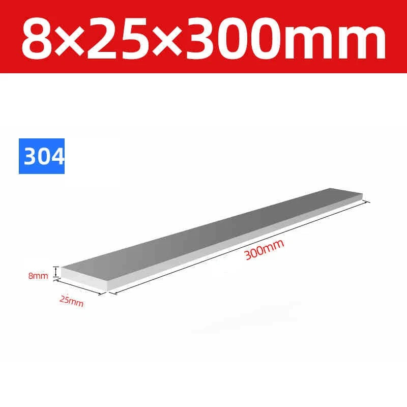 304 Stainless Steel Flat Bar Metal Plate Strip Width 10mm-80mm Thick 3mm to 20mm