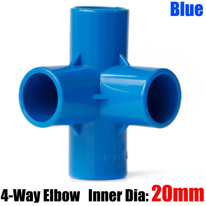 PVC 3 4 5 6-Way Elbow Connector Direct Pipe Fittings 20-110mm White Blue Grey