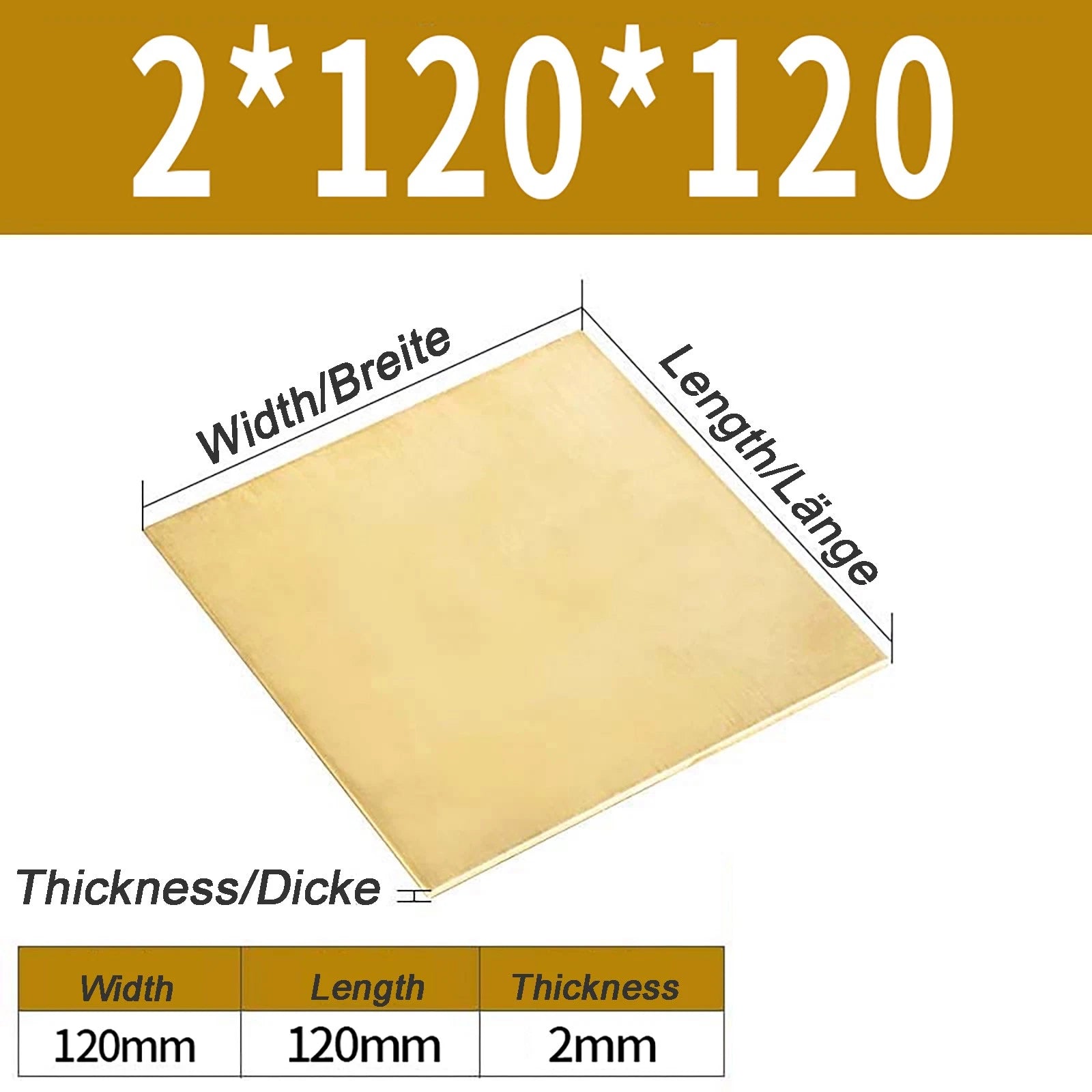 Natural Brass Sheet Metal guillotine cut - 0.3mm - 3.0mm - Multiple Sizes
