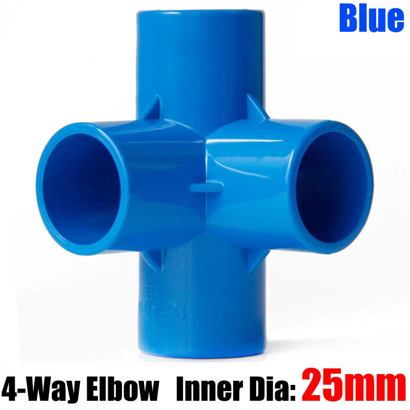 PVC 3 4 5 6-Way Elbow Connector Direct Pipe Fittings 20-110mm White Blue Grey