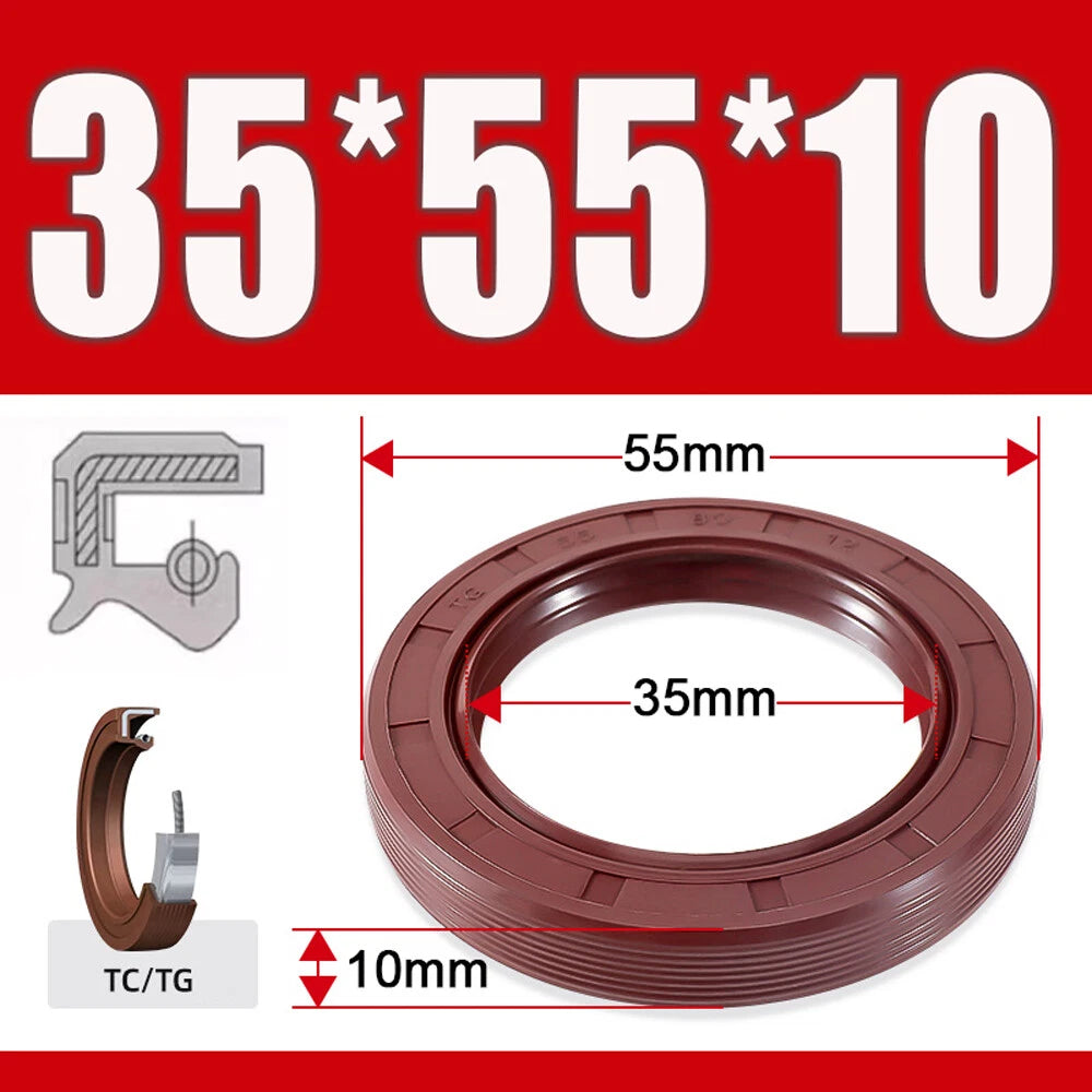 TC/TG Dual Lip FKM Oil Seal — Metric Rotary Shaft Sealing Ring, ID 25–50mm