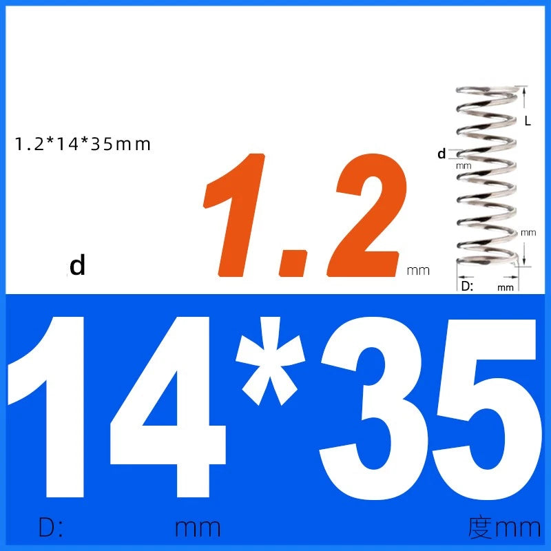 Compression Spring 1.2mm Wire Dia 14mm - 20mm OD Small Pressure Springs