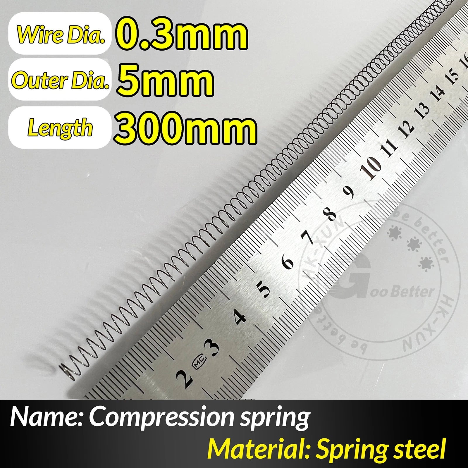 Compression Spring Pressure Springs, Wire Dia 0.3-1.0mm, OD 2-25mm, Length 300mm
