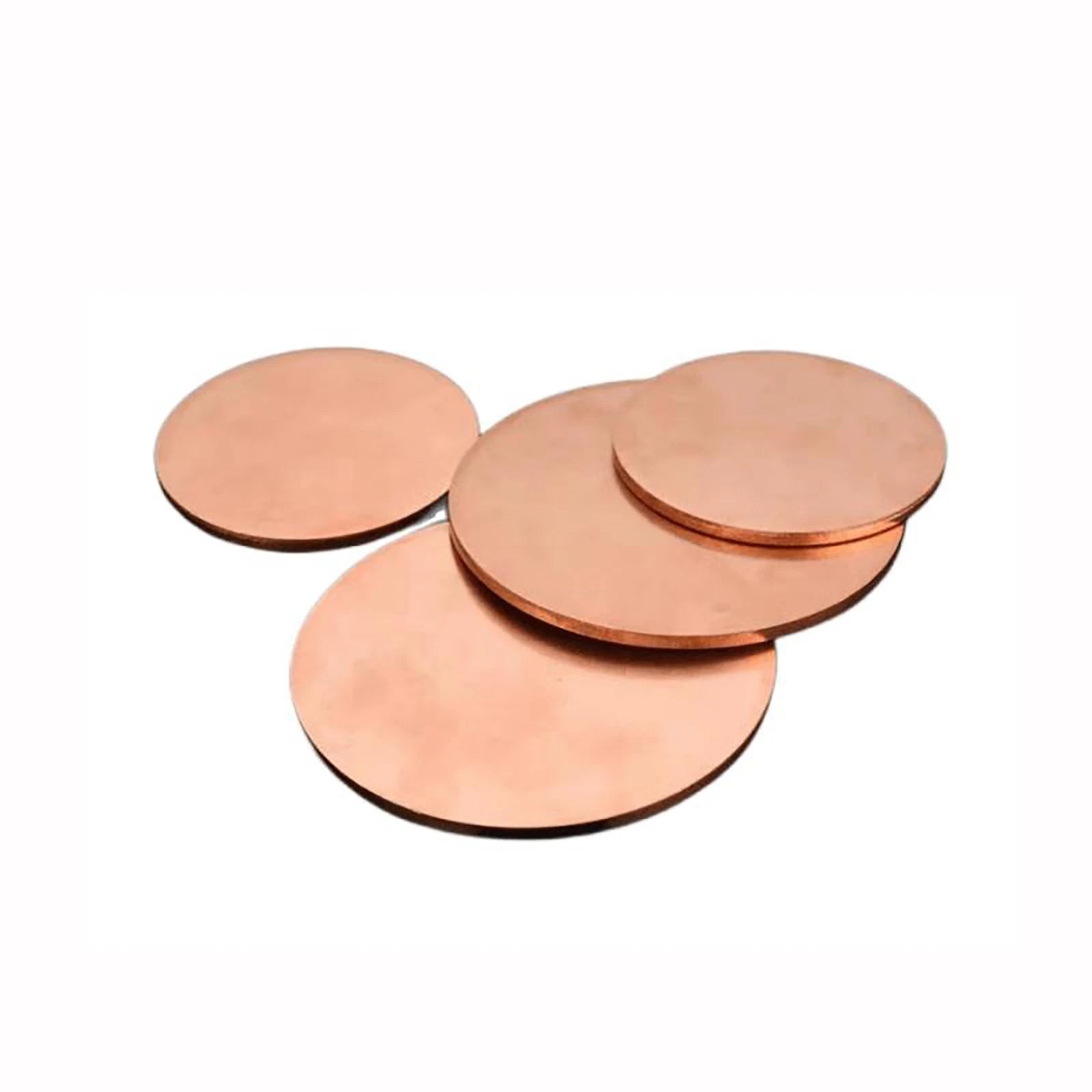 Solid Pure Copper Discs Blanks Round Plate Metal Sheet Thick 0.5~5.0mm Ø10~300mm