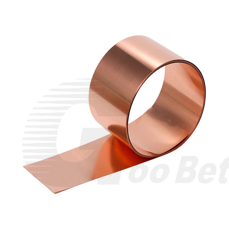 99.9% Pure Copper T2 Cu Metal Sheet Foil Plate Strip Ultrathin Thick 0.01-0.08mm