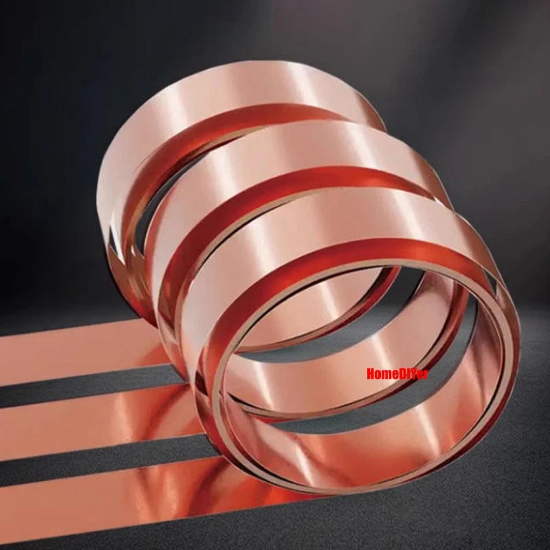 T2 Copper Sheet Strips Flexible Pure Copper Coil Thick 0.01-1mm Widths 5mm-120mm