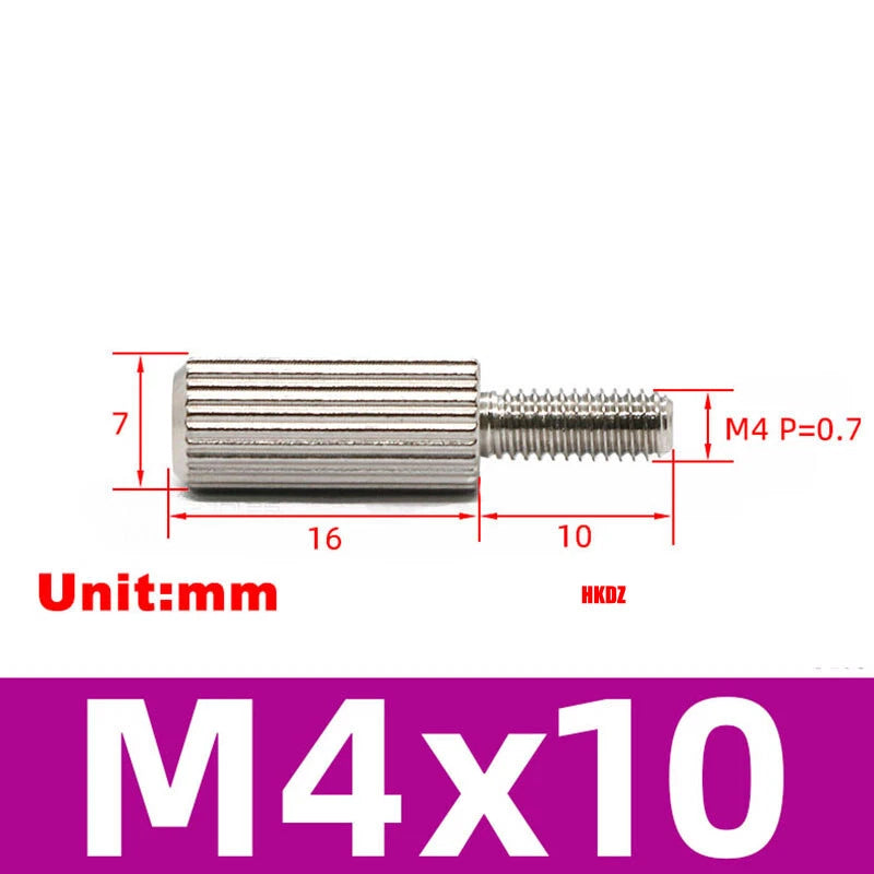 303 Stainless Steel Knurled Thumb Screws With Small Head M3/M4x6~16mm Hand Screw