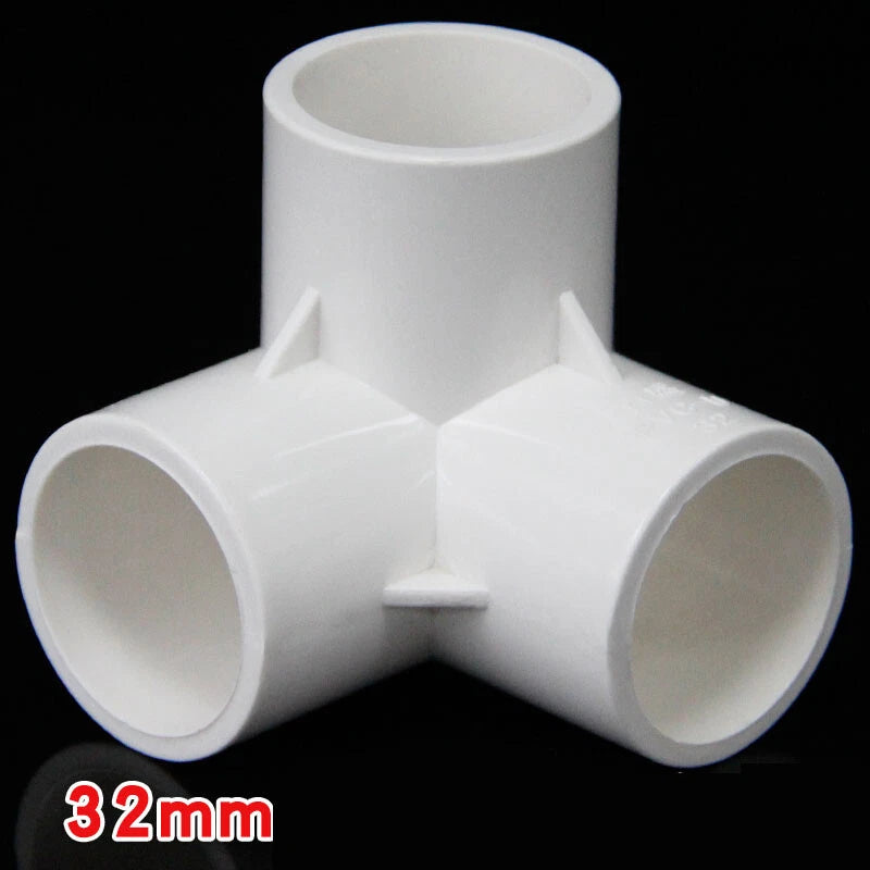 20 25 32 40 50mm PVC 3-Way Equal Connector Socket Pressure Pipe Fittings White