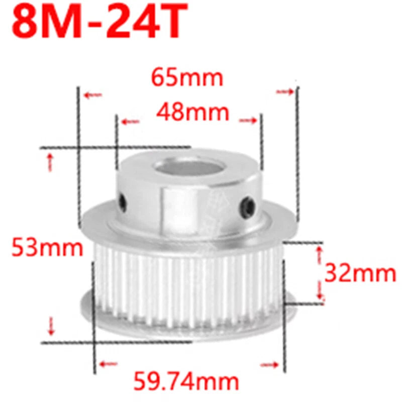 8M 12-26T Timing Pulley 30mm Belt Synchronous Wheel Gear 3D Printer Bore 8-30mm