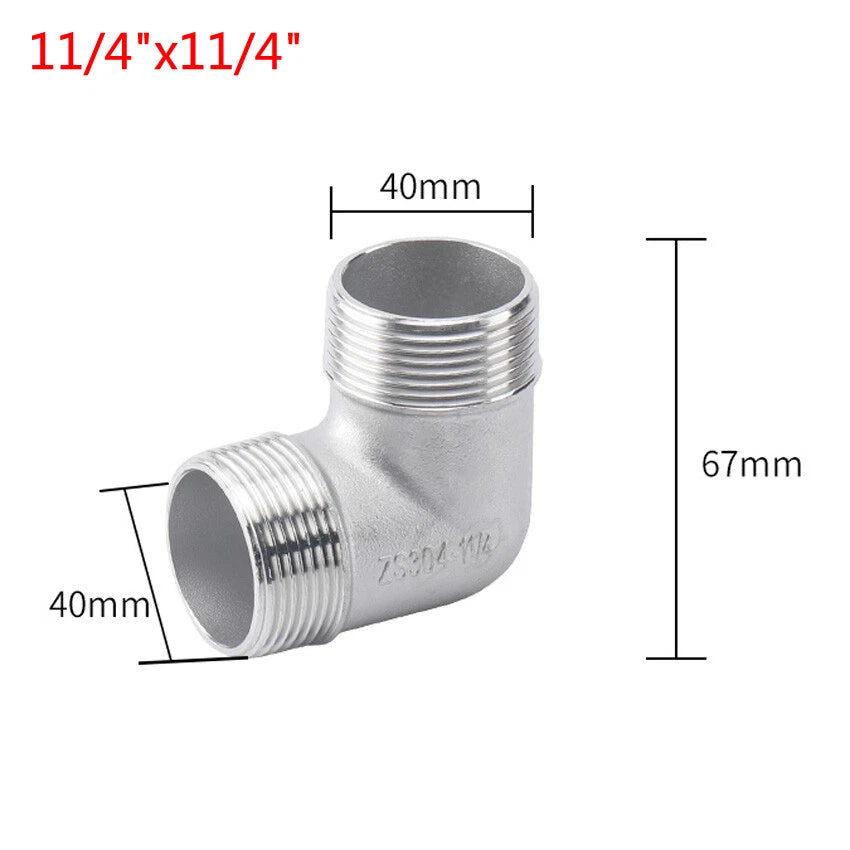 A2 Stainless Steel BSP Male Elbow Pipe Fitting — 1/4" to 2" Equal & Reducing