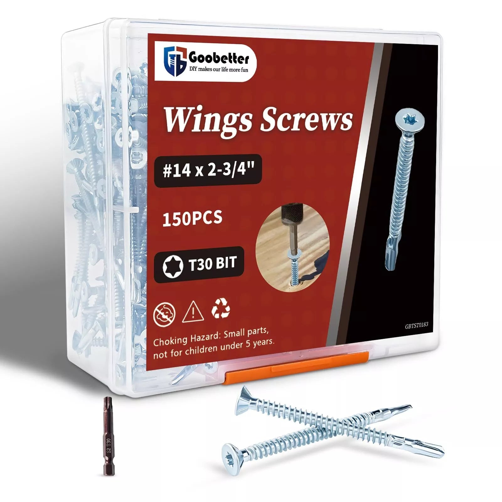 #10 #12 #14 Reamer Wood Tek Screws Set Wood to Metal Fastening Reamer Wings Torx/Star Drive