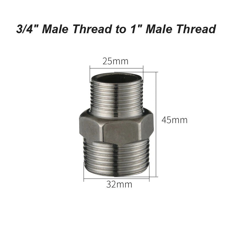 201 Stainless Steel BSP Barrel Nipples — Male Thread Straight & Reducing Pipe Fittings