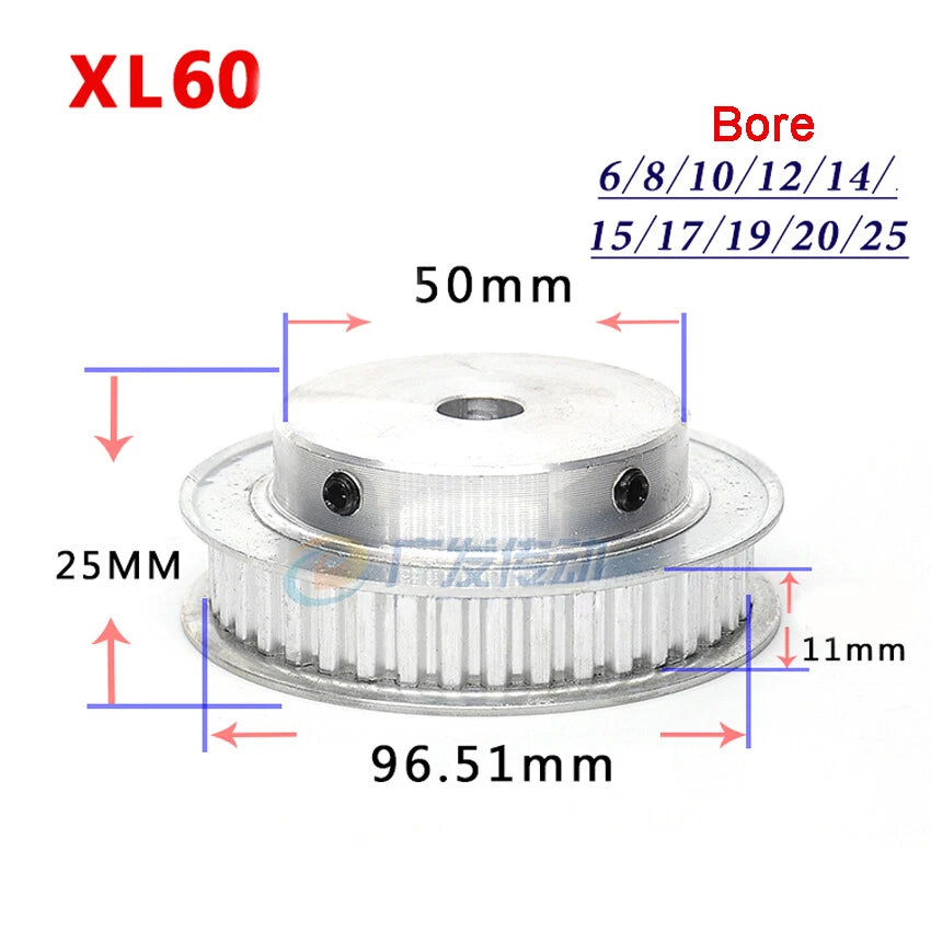 XL 36T-100T Timing Belt Pulley With Step, Pitch 5.08mm For 10mm Width Belt