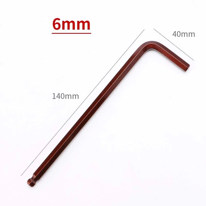 Alloy Steel Long Arm Allen Key Ball Point End Hex Wrench L Shape 1.5-19mm Metric