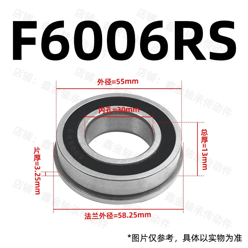 F6000 To F6006 RS/ZZ Rubber Or Metal Seals Flange Deep Groove Ball Bearings