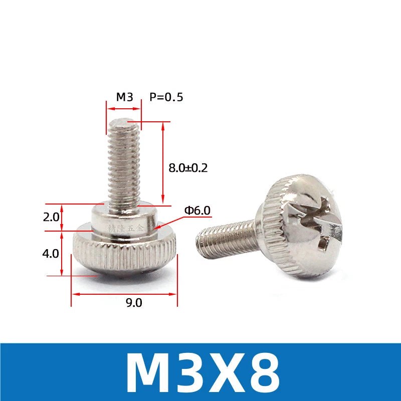 M3 Knurled Thumb Screws Step Hand Grip Knob Bolts — Carbon Steel, Nickel or Black Zinc - HomeDIYer