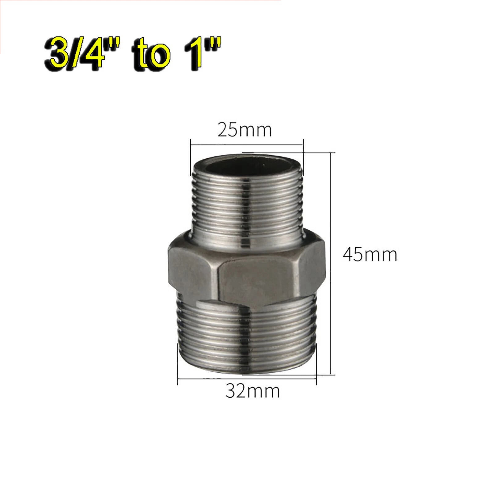 Male x Male Stainless Steel Pipe Fittings — Equal & Reducing Straight Connector