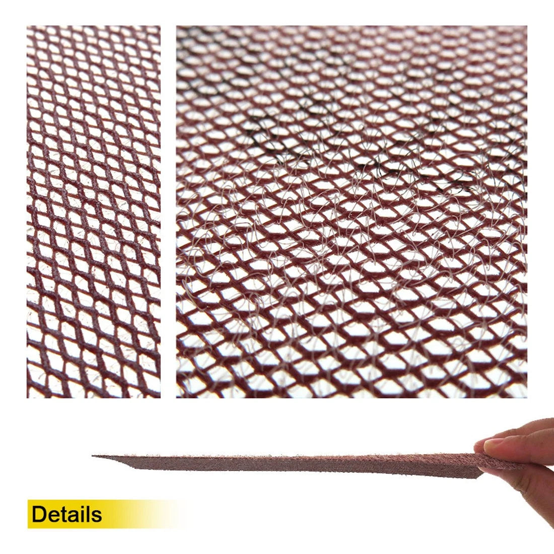 70x198mm Mesh Sanding Sheets — P80 to P1000 Grit Hook & Loop Sandpaper for Detail Sanders