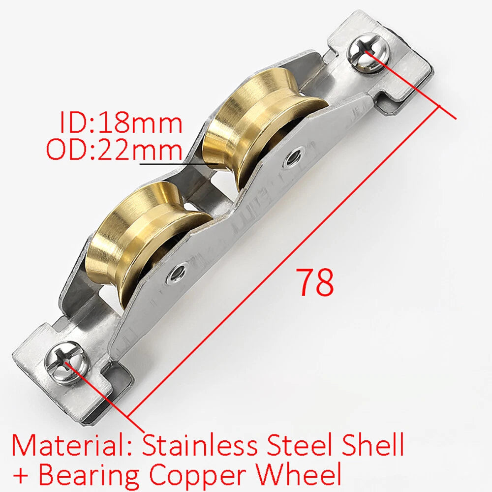 65Type Stainless Steel Sash Pulley Sliding Door Roller Runner Wheel Track Pulley