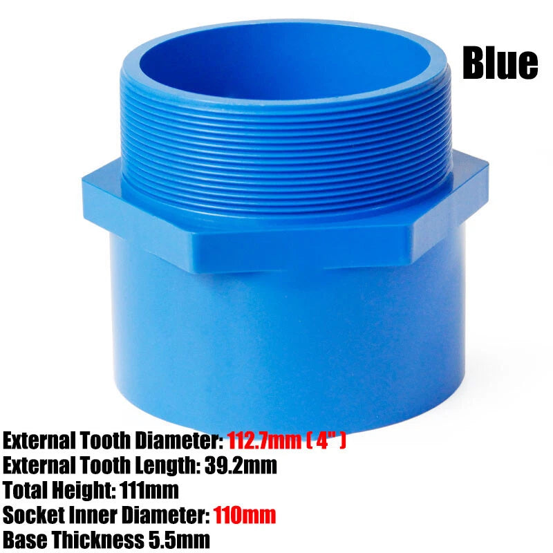1 2" to 4" PVC Nipples Threaded Pipe Fittings Connector BSP Male Adapter Blue