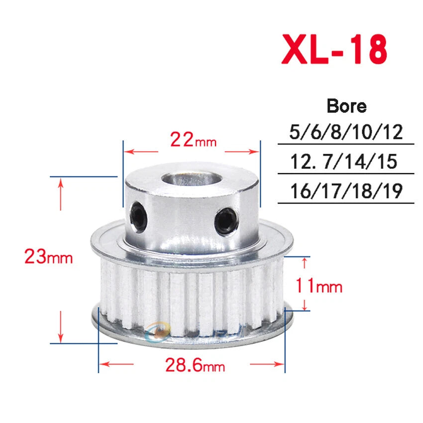 XL10T-35T Timing Belt Pulley With Step,Pitch 5.08mm Teeth Width 10/15mm Aluminum