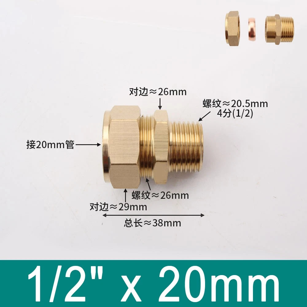 Brass Compression Ferrule Fittings with Male Thread for Copper Tube