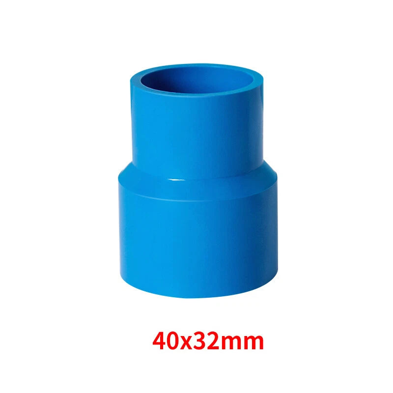 PVC Pipe Reducing Plumbing Concentric Connector 25-90mm Coupling Fittings Blue