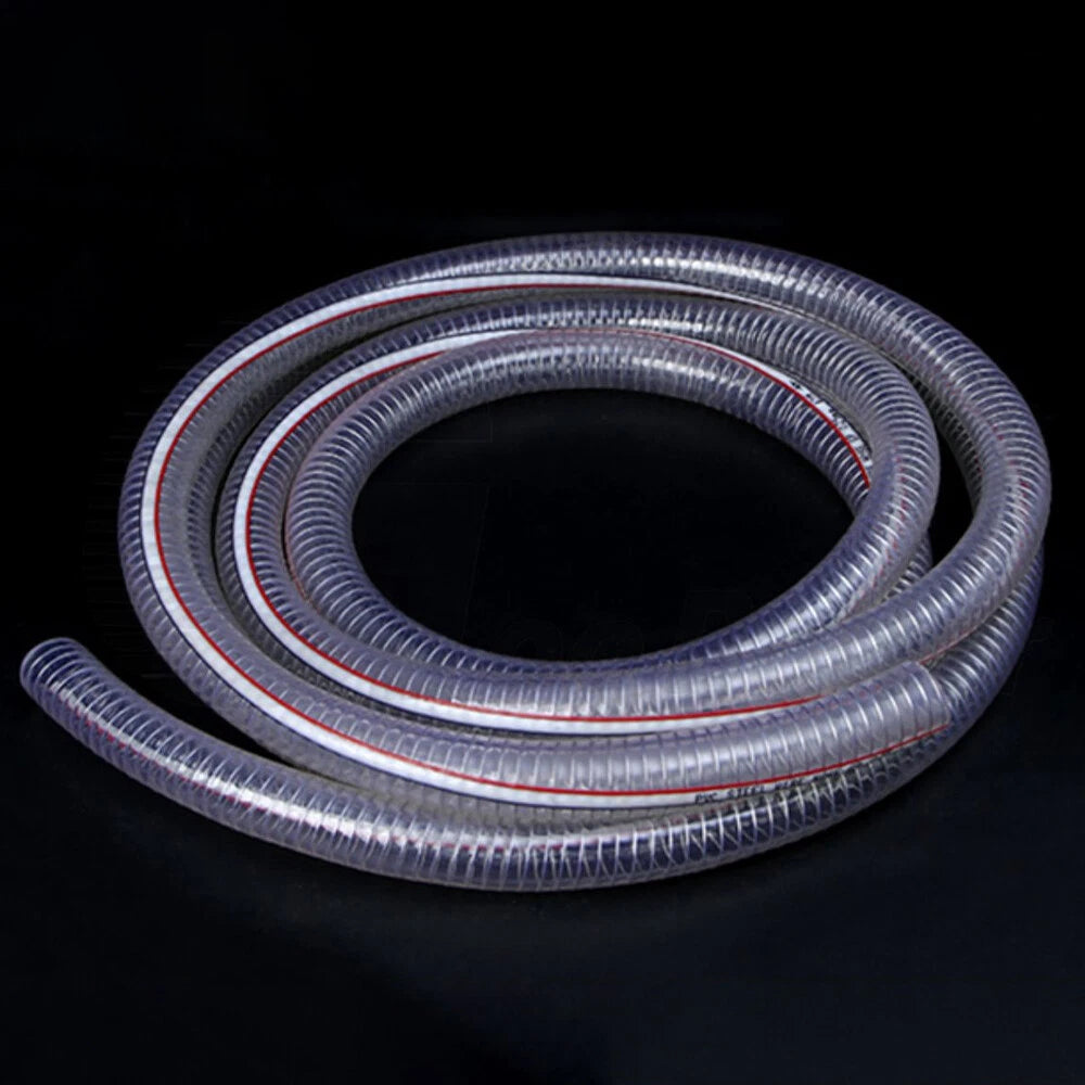 Food Grade Clear PVC Braided Hose Pipe — Wire Reinforced, Heavy Duty Air Water Fuel