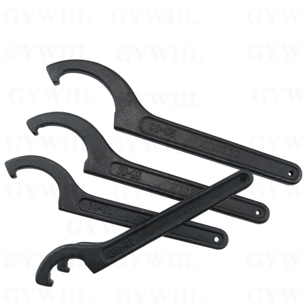Carbon Steel Crescent Hook Head Round Nut Spanner C Shape Wrench Tool Hand Tool