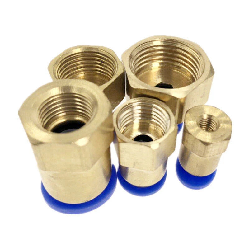 Pneumatic Push In Fitting Female Stud Straight Air Hose Inline Connector Line