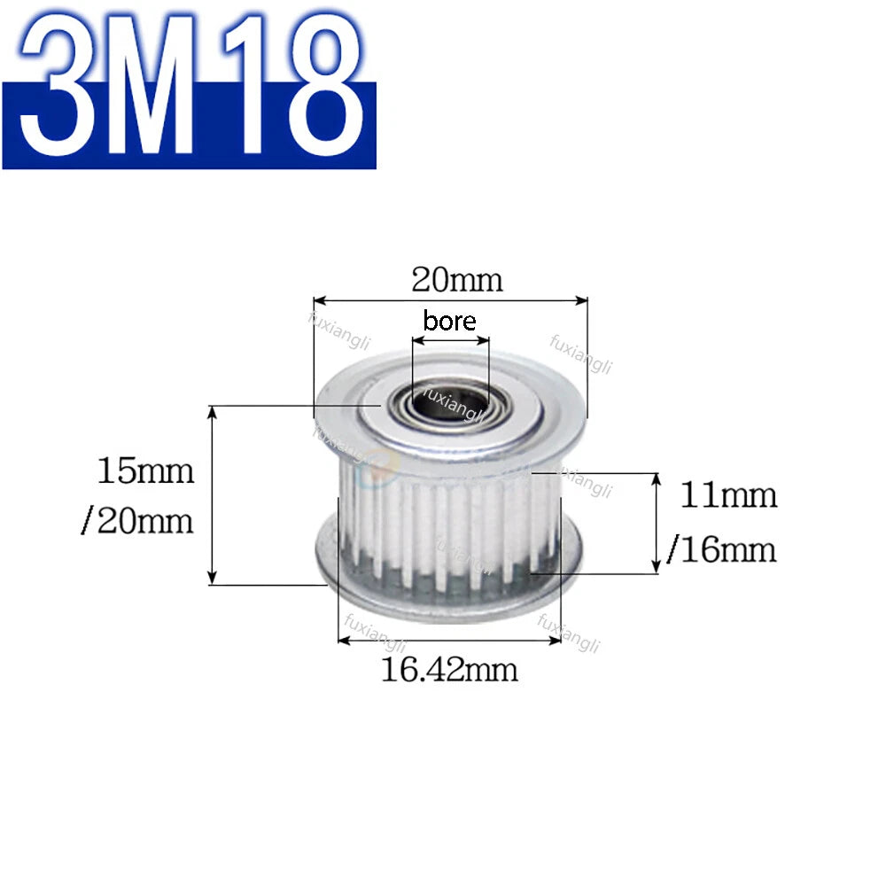 HTD-3M Timing Belt Idler Pulley Smooth Tooth/Toothed Tensioner Pulley Width 11mm