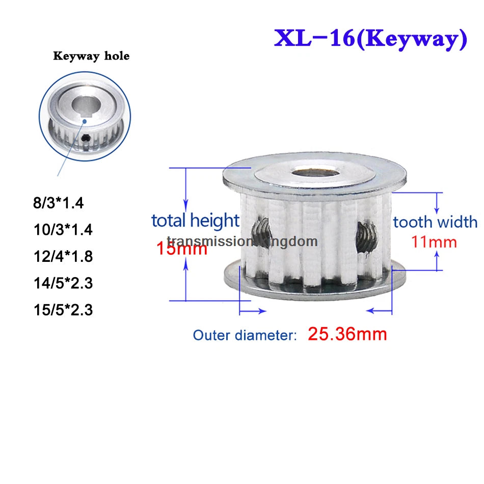 XL 10T-40T Synchronous Wheel Width 11mm Timing Belt Pulley Bore 4-20mm