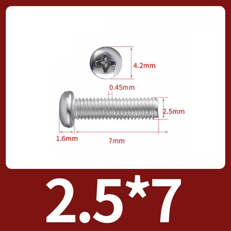 M2.5 Pozi Pan Head Machine Screws A2 Stainless Steel — Multiple Lengths - HomeDIYer