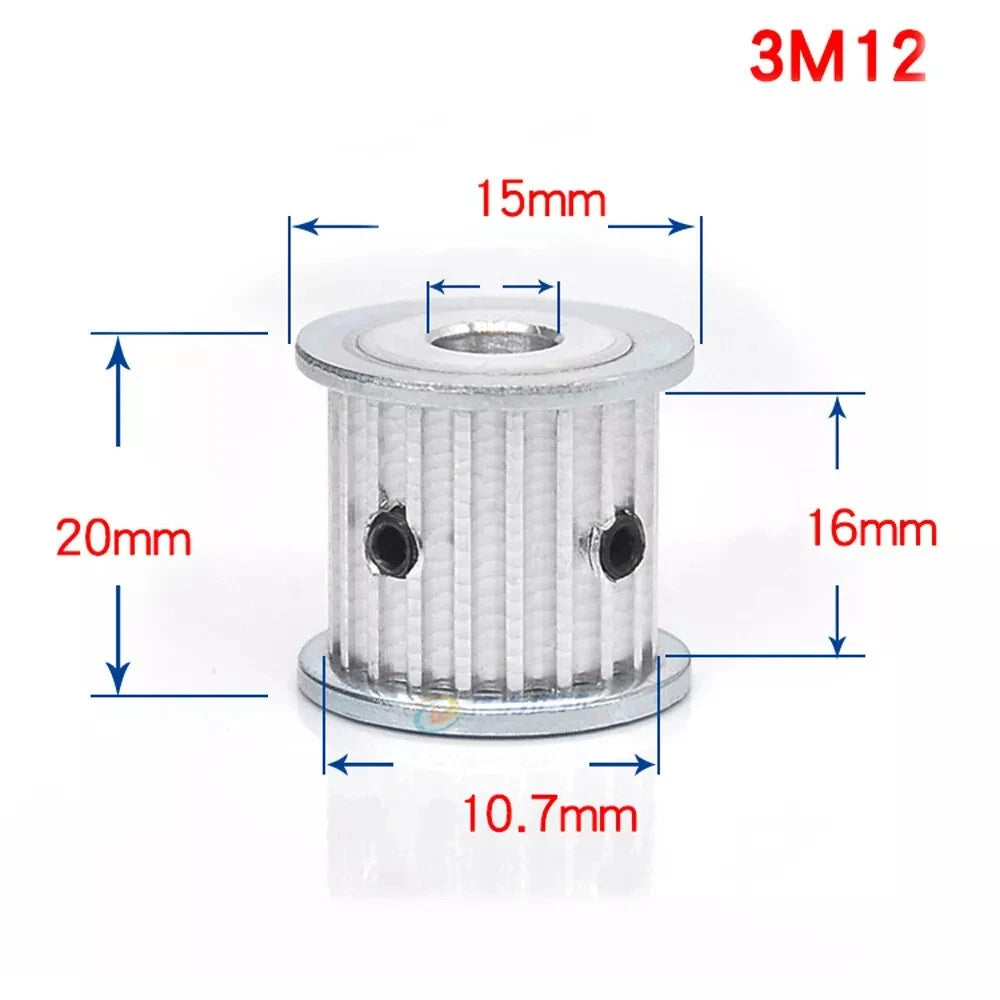 HTD 3M Timing Belt Pulley, for 15mm Wide, Bore 4-25mm, 12-120T, CNC, 3D Printer