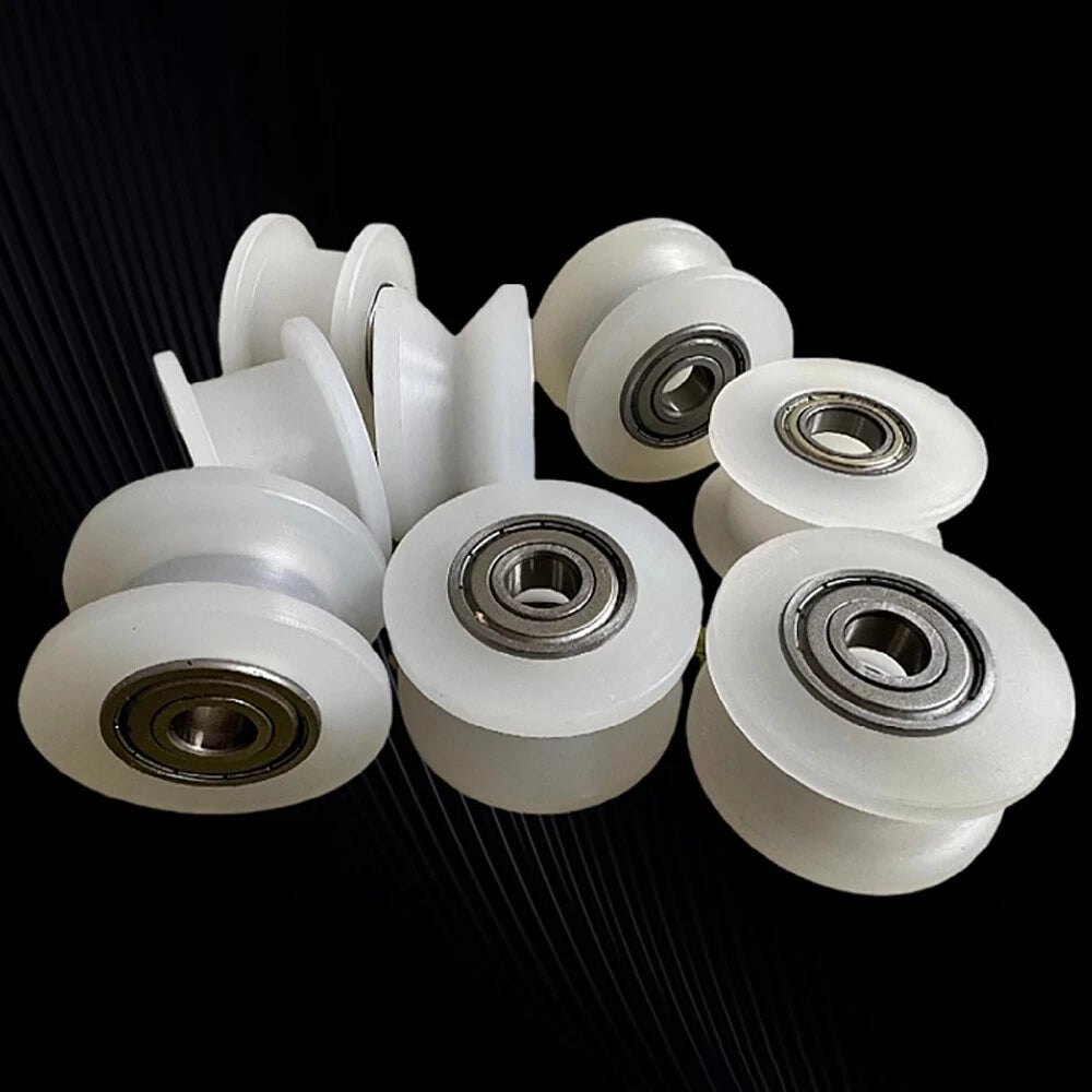 OD 30-85mm Nylon Pulley Wheel with Ball Bearing U/V/H Groove for Door and Window