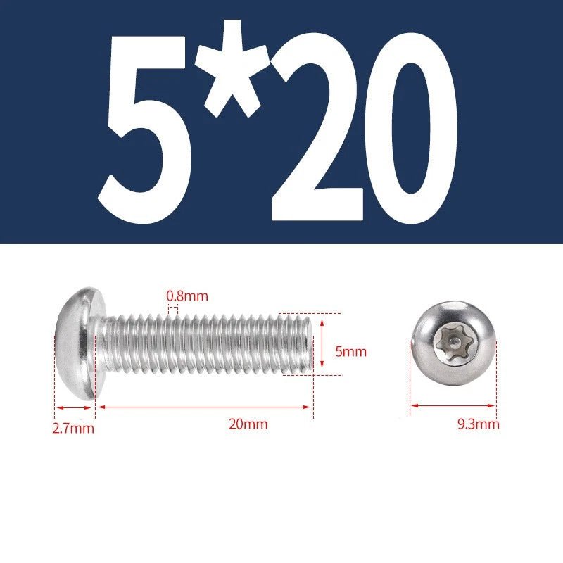 M5 M6 A2 Stainless Pan Head Torx Pin Security Machine Screws | Anti - Vandal Bolts - HomeDIYer