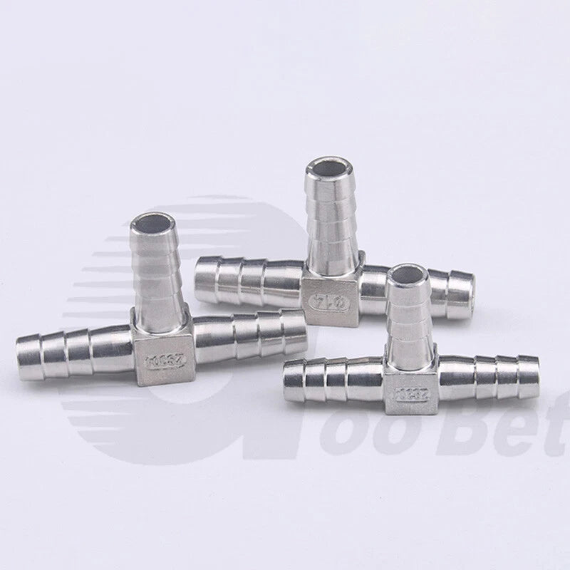 Stainless Steel Barbed Hose Connector — T-Piece & Y-Piece, 6mm–25mm