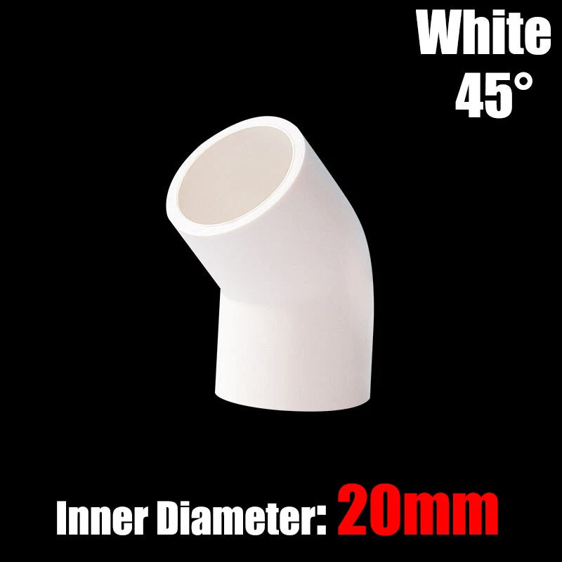 PVC Water Supply Pipe Fittings 45° Elbow Connector 20mm to 160mm White Blue Grey