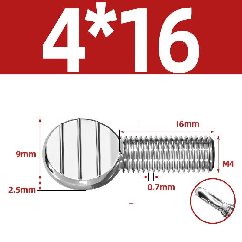 M4–M10 & 1/4"-5/16" Spade-Head Thumb Screws – A2 304 Stainless Steel, Tool-less Hand Grip