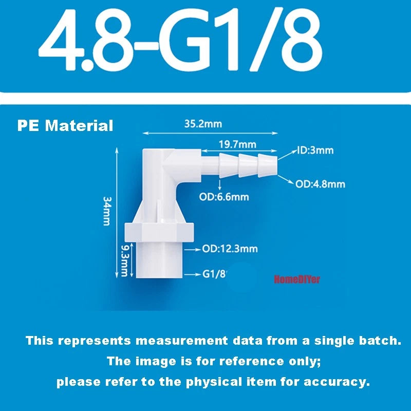 90° Elbow Plastic Female Thread Barbed Connectors Pipe Hose Water Reducer Joiner