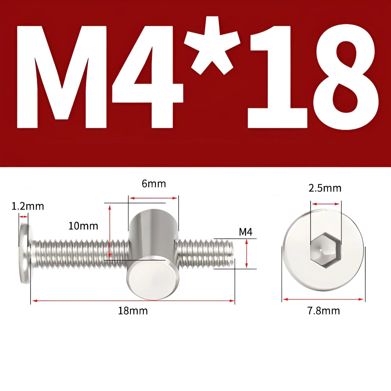 M4 M5 M6 M8 304 Stainless Steel Furniture Connecting Bolts with Barrel Nuts