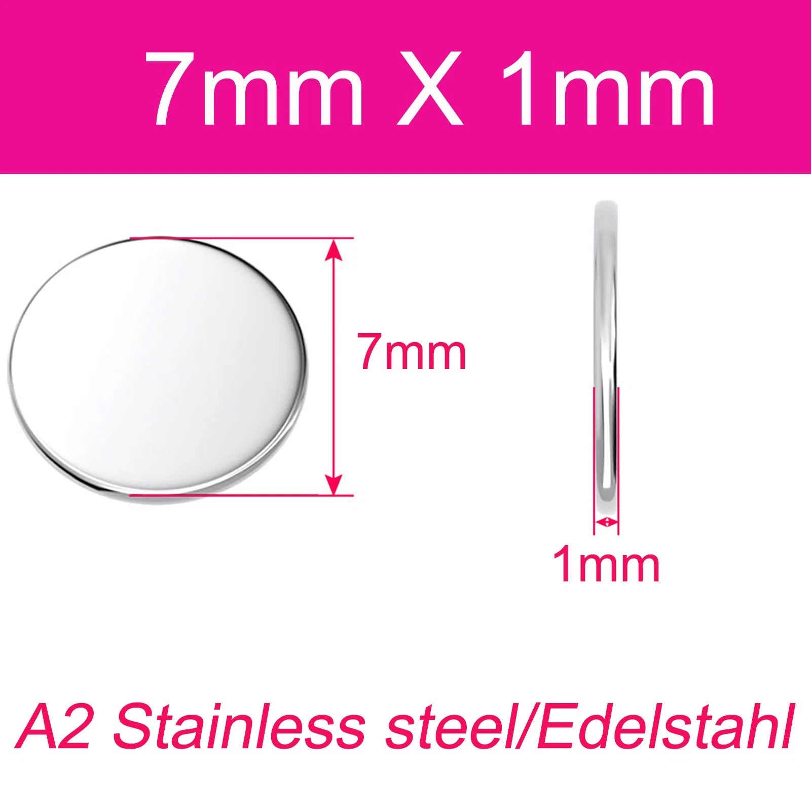 A2 304 Stainless Steel Round Plate Circular Sheet Disc Disk Thickness 1-4mm