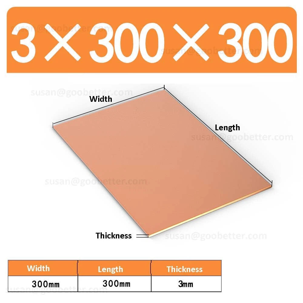 Natural Copper Sheet Metal guillotine cut - 0.3mm to 6.0mm - Multiple Sizes