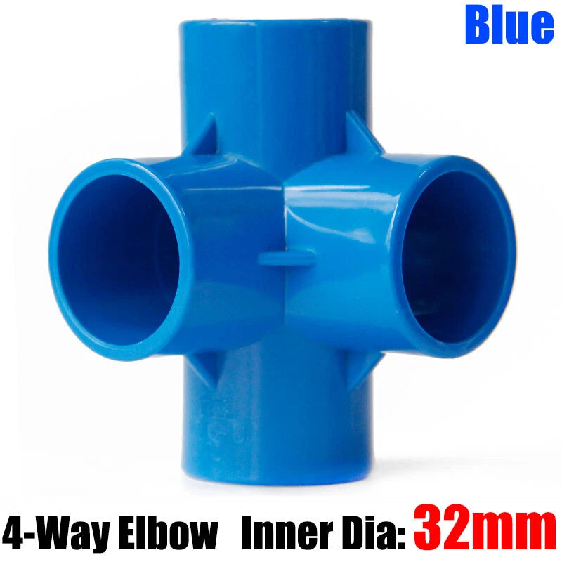 PVC 3 4 5 6-Way Elbow Connector Direct Pipe Fittings 20-110mm White Blue Grey