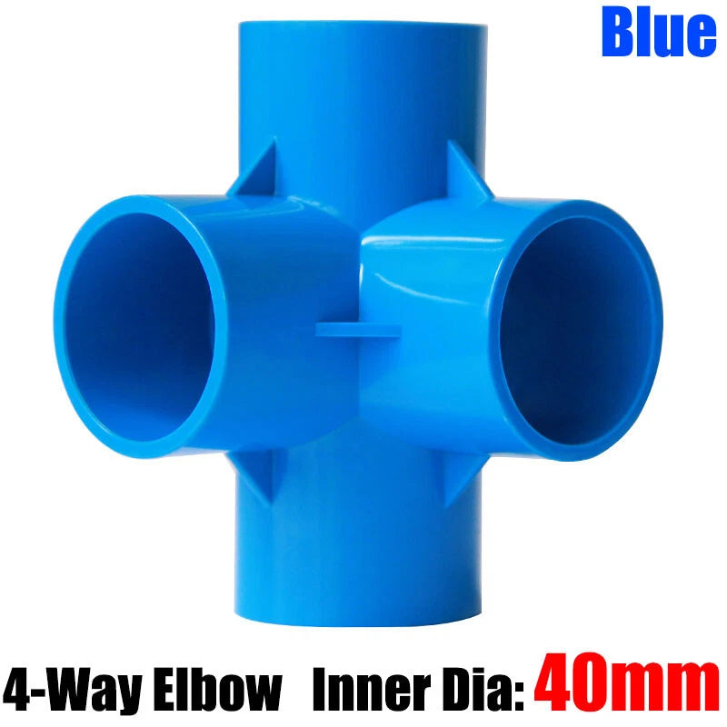 PVC 3 4 5 6-Way Elbow Connector Direct Pipe Fittings 20-110mm White Blue Grey