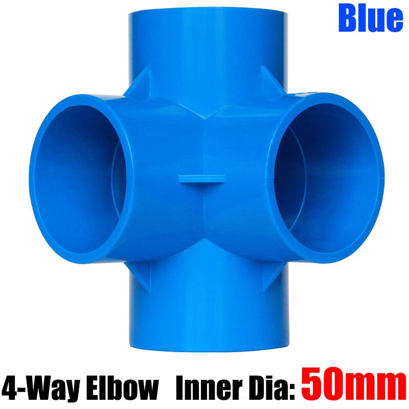 PVC 3 4 5 6-Way Elbow Connector Direct Pipe Fittings 20-110mm White Blue Grey