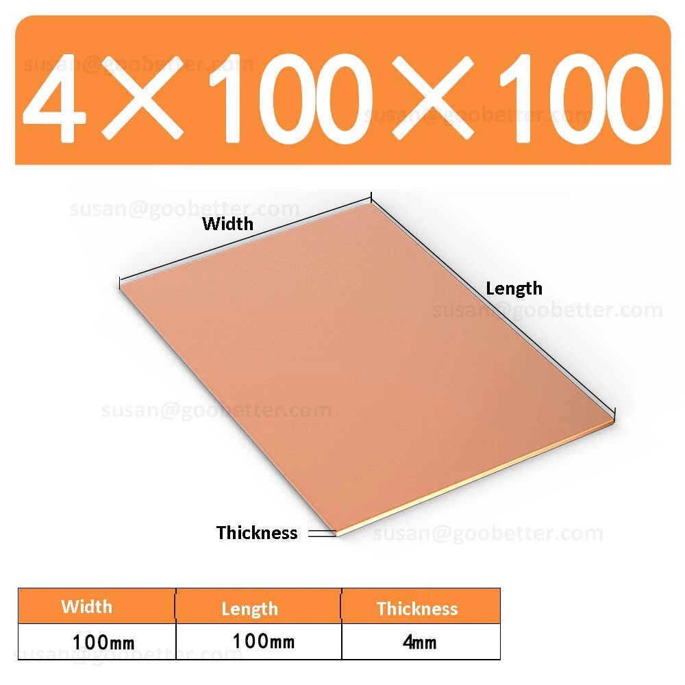 Natural Copper Sheet Metal guillotine cut - 0.3mm to 6.0mm - Multiple Sizes