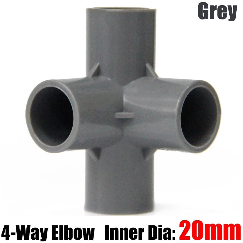 PVC 3 4 5 6-Way Elbow Connector Direct Pipe Fittings 20-110mm White Blue Grey